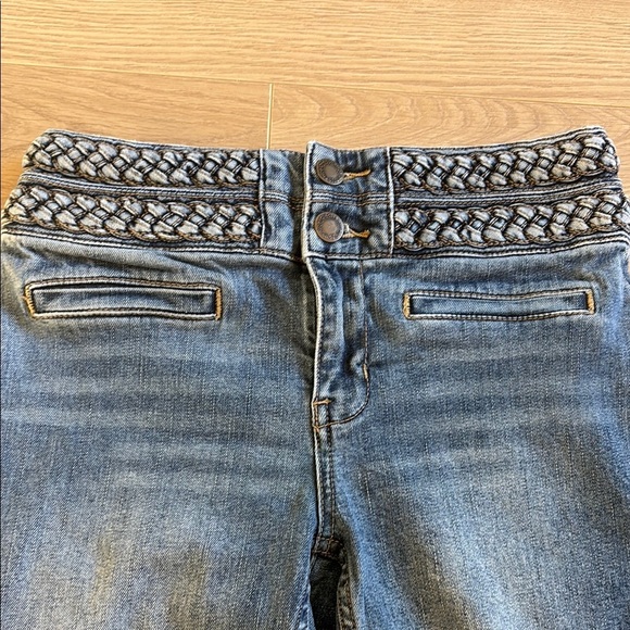 Free People Braided Belt Slit Pocket Skinny Jeans Size 26 - Picture 6 of 8